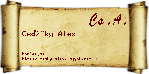 Csáky Alex névjegykártya